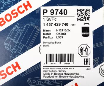 1 299 р. Фильтр масляный MERCEDES (дв.OM421,422,402,403) MAN M90 BOSCH BOSCH 1457429740  с доставкой в г. Керчь. Увеличить фотографию 6