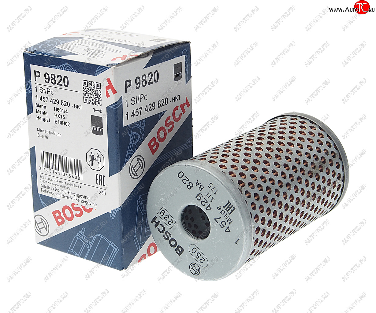 299 р. Фильтр масляный DAF IVECO MAN MERCEDES SCANIA VOLVO насоса ГУРа BOSCH BOSCH 1457429820  с доставкой в г. Керчь