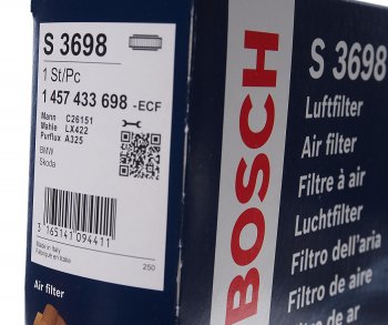 749 р. Фильтр воздушный BMW 5 (E34) (3.0/.3.5),7 (E32) (3.0) BOSCH BOSCH 1457433698 BOSCH 1457433698  с доставкой в г. Керчь. Увеличить фотографию 4