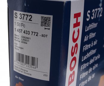 1 249 р. Фильтр воздушный VW Passat (98-05) AUDI A4 (97-00) SKODA Superb (01-08) (2.5) BOSCH BOSCH 1457433772 BOSCH 1457433772  с доставкой в г. Керчь. Увеличить фотографию 3