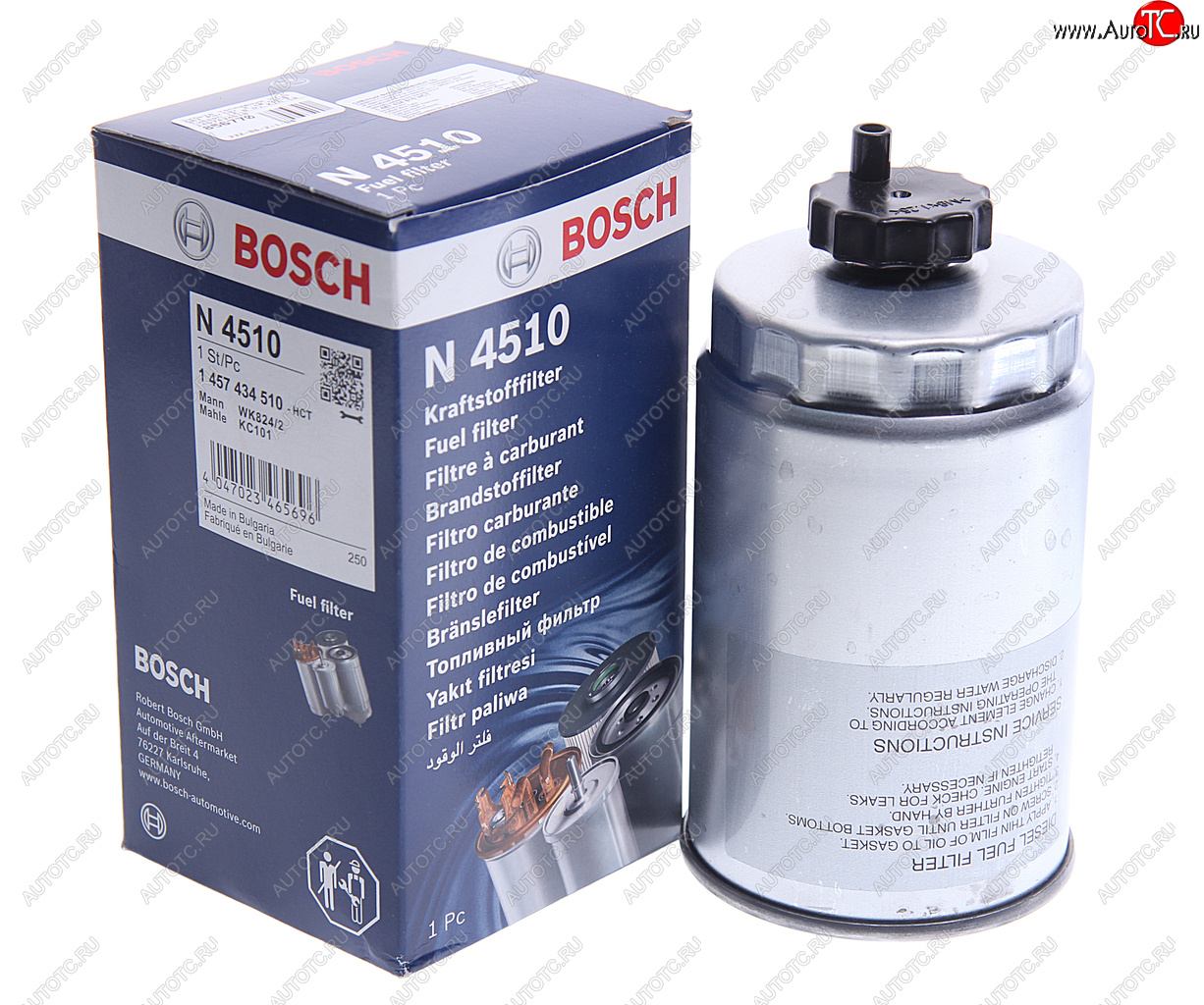 1 569 р. Фильтр топливный HYUNDAI Porter 2 дв.D4CB,Tucson (2.0 D) KIA Ceed,Sportage (2.0 D) BOSCH BOSCH 1457434510 BOSCH 1457434510  с доставкой в г. Керчь