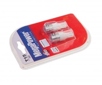 499 р. Лампа светодиодная 12V T15W W2.1x9.5d бесцокольная блистер (2шт.) MEGAPOWER MEGAPOWER-AUTOMOTIVE 15412w-2бл  с доставкой в г. Керчь. Увеличить фотографию 2