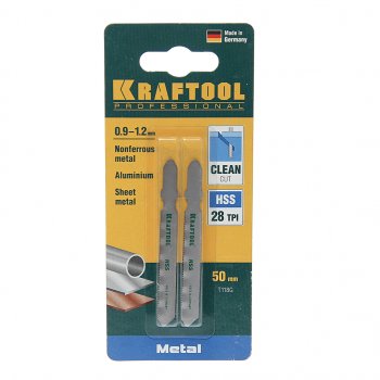 264 р. Пилка для лобзика набор 2шт. металл 50мм KRAFTOOL KRAFTOOL 159551-0,9  с доставкой в г. Керчь. Увеличить фотографию 1