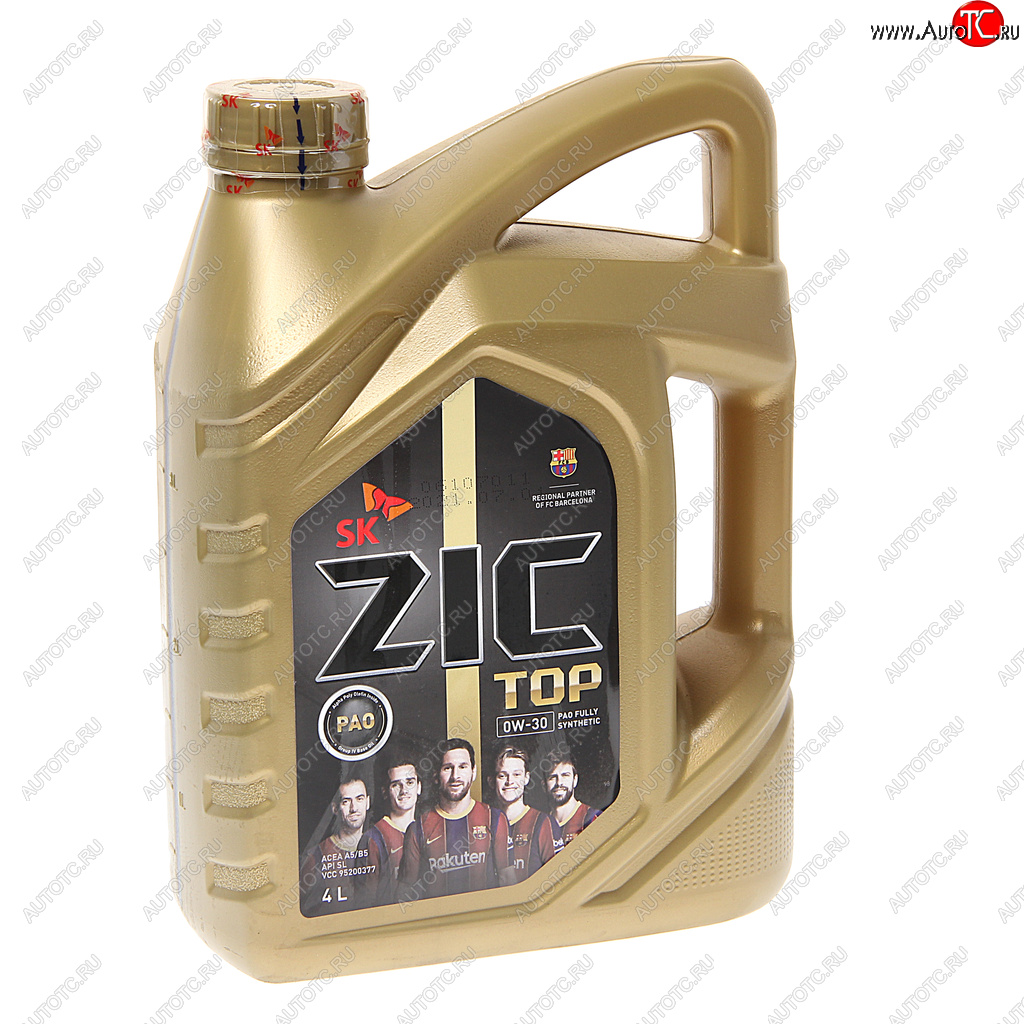 6 599 р. Масло моторное ZIC TOP A5B5SL 0W30 синт.4л ZIC ZIC 162680  с доставкой в г. Керчь