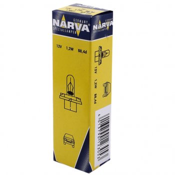 69 р. Лампа 12V 1.2W B8.4d голубой патрон Plastic Base NARVA NARVA 170273000  с доставкой в г. Керчь. Увеличить фотографию 1