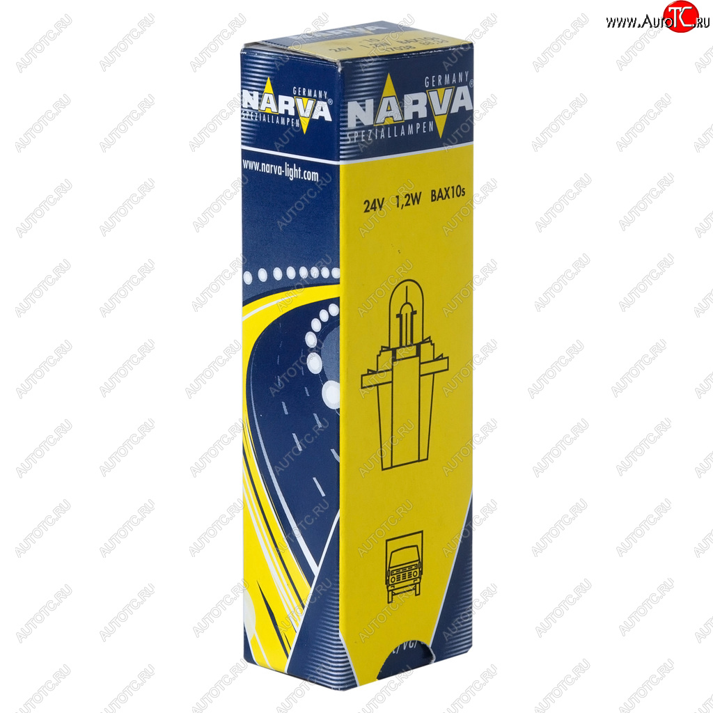 101 р. Лампа 24V 1.2W BAX8.3d1.35 серый патрон Plastic Base NARVA NARVA 170383000  с доставкой в г. Керчь