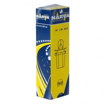 77 р. Лампа 12V 1.5W B8.5d бежевый патрон Plastic Base NARVA NARVA 170493000  с доставкой в г. Керчь. Увеличить фотографию 1