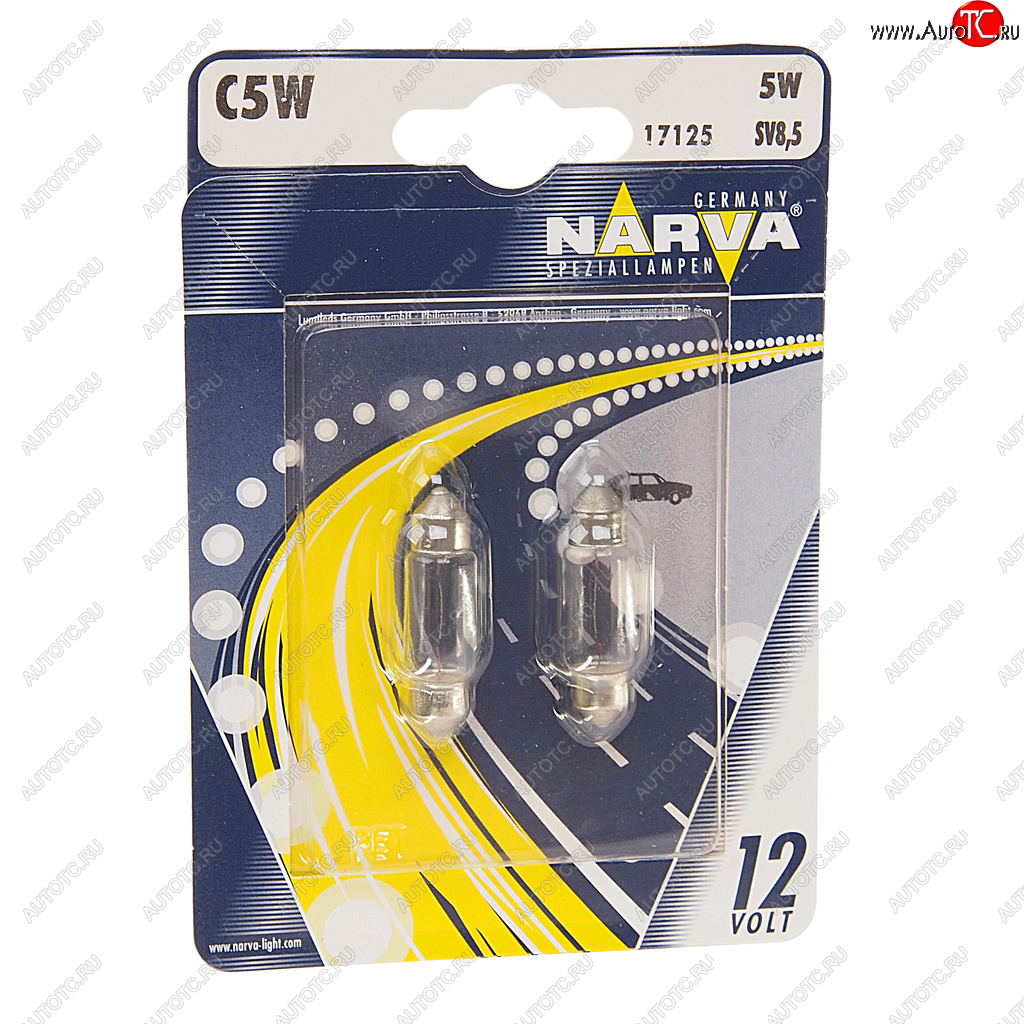113 р. Лампа 12V C5W SV8.5 блистер (2шт.) Festoon NARVA NARVA 171254000  с доставкой в г. Керчь