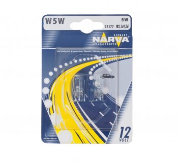 127 р. Лампа 12V W5W T10 W2.1x9.5d блистер (2шт.) NARVA NARVA 171774000  с доставкой в г. Керчь. Увеличить фотографию 1