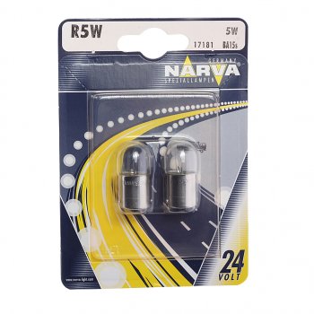 106 р. Лампа 24V R5W BA15s блистер (2шт.) NARVA NARVA 171814000  с доставкой в г. Керчь. Увеличить фотографию 1