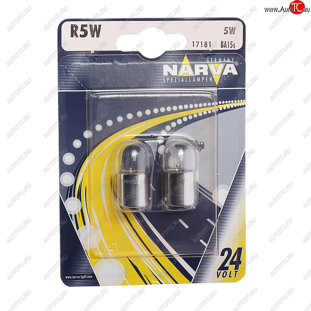 106 р. Лампа 24V R5W BA15s блистер (2шт.) NARVA NARVA 171814000  с доставкой в г. Керчь