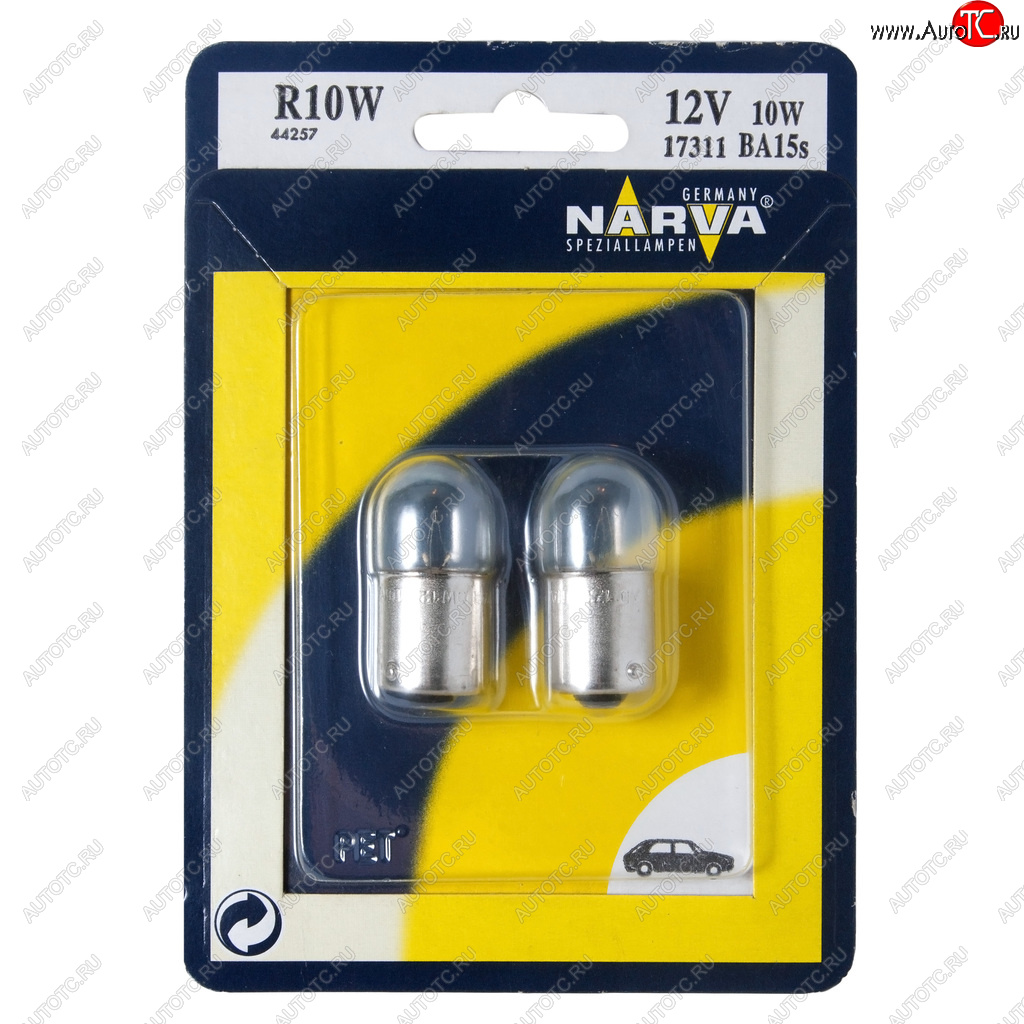 121 р. Лампа 12V R10W BA15s блистер (2шт.) NARVA NARVA 173114000  с доставкой в г. Керчь