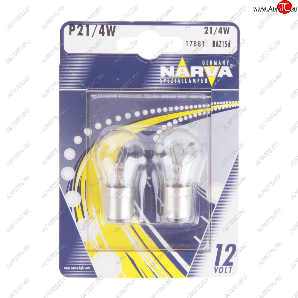 274 р. Лампа 12V P214W BAZ15d блистер (2шт.) NARVA NARVA 178814000  с доставкой в г. Керчь