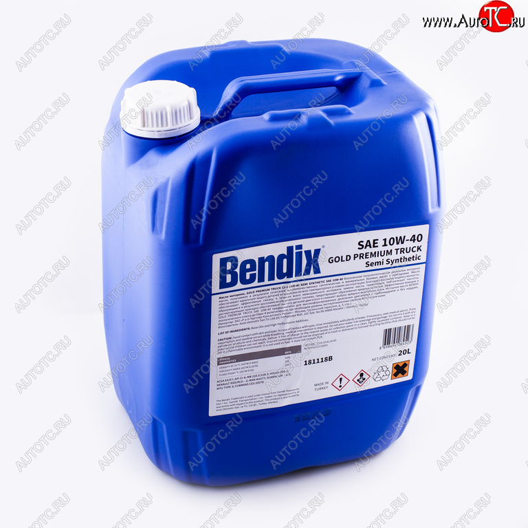 10 749 р. Масло дизельное GOLD PREMIUM TRUCK CI-4 10W40 п/синт.20л BENDIX BENDIX 181118b BENDIX 181118b  с доставкой в г. Керчь