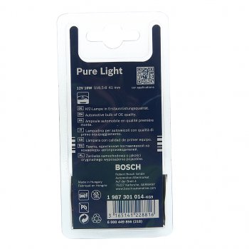 158 р. Лампа 12V C10W SV8.5-8 блистер (2шт.) Pure Light BOSCH BOSCH 1987301014  с доставкой в г. Керчь. Увеличить фотографию 2