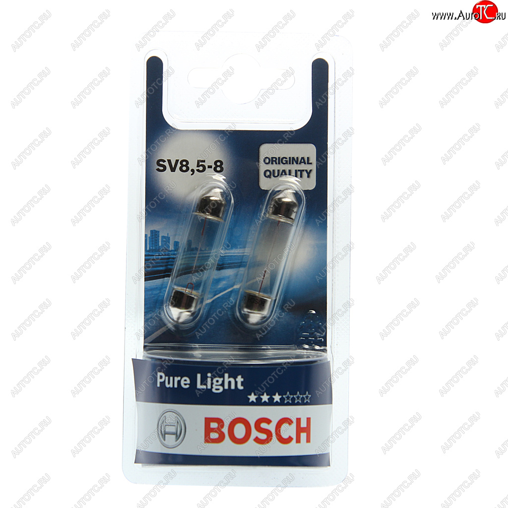 158 р. Лампа 12V C10W SV8.5-8 блистер (2шт.) Pure Light BOSCH BOSCH 1987301014  с доставкой в г. Керчь