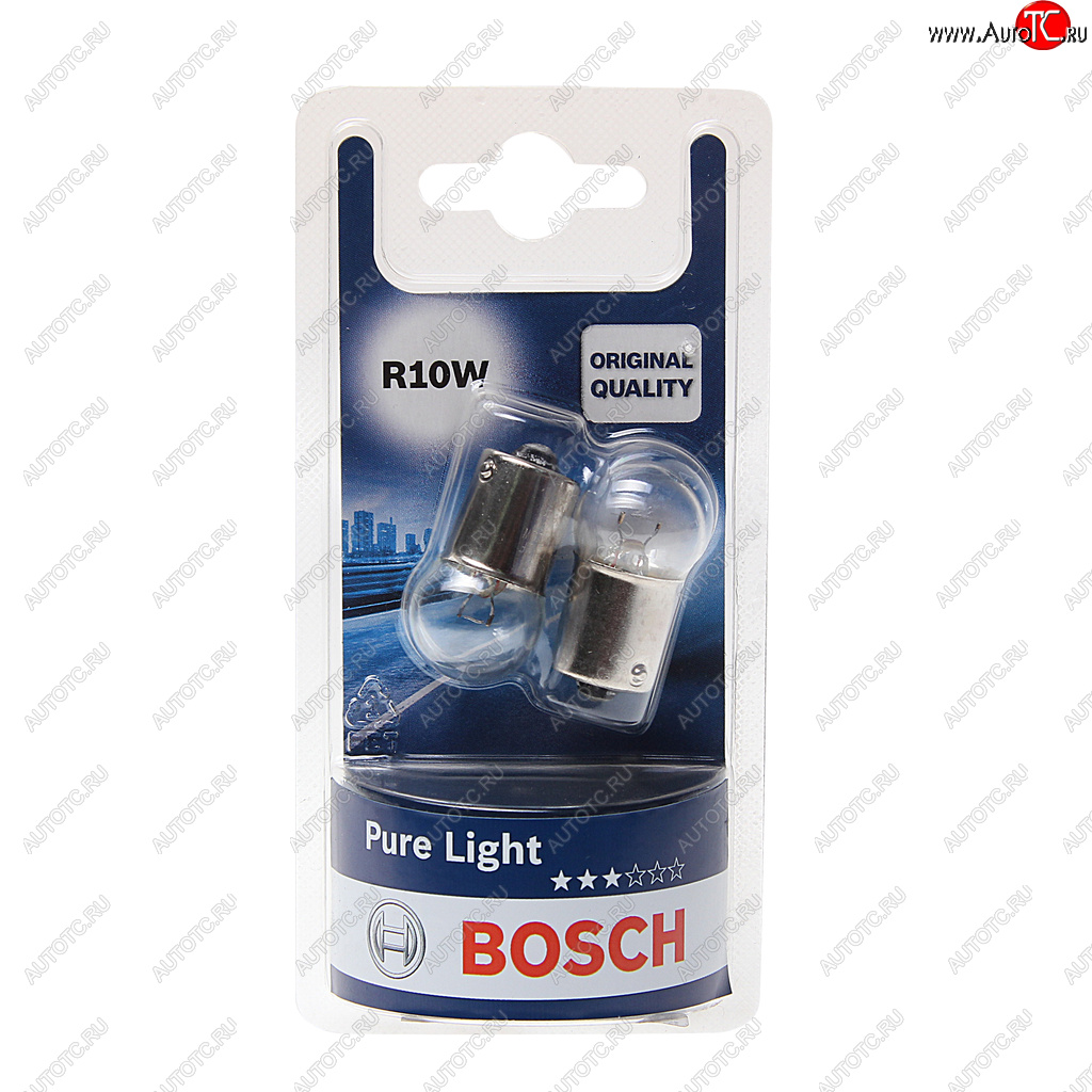 162 р. Лампа 12V R10W BA15s блистер (2шт.) Pure Light BOSCH BOSCH 1987301019  с доставкой в г. Керчь