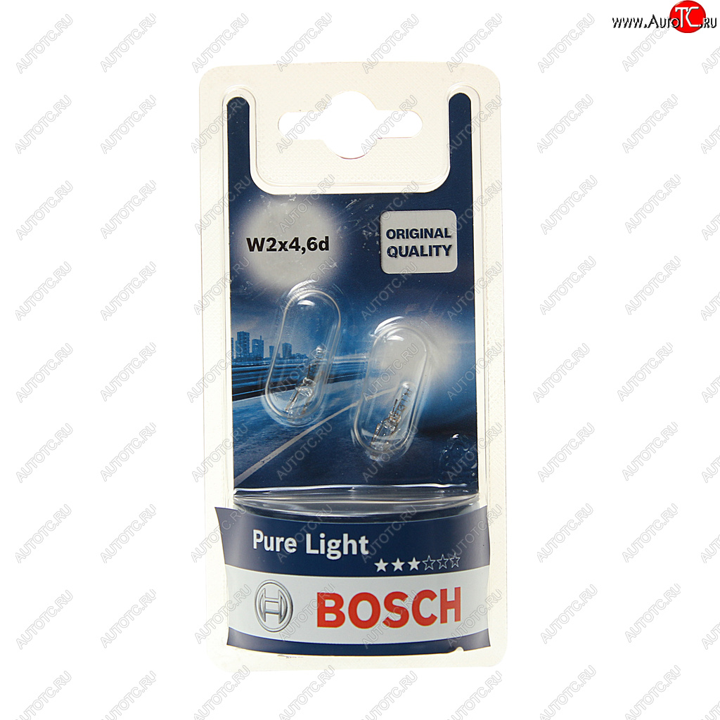 132 р. Лампа 12V W1.2W W2x4.6d блистер (2шт.) Pure Light BOSCH BOSCH 1987301024  с доставкой в г. Керчь