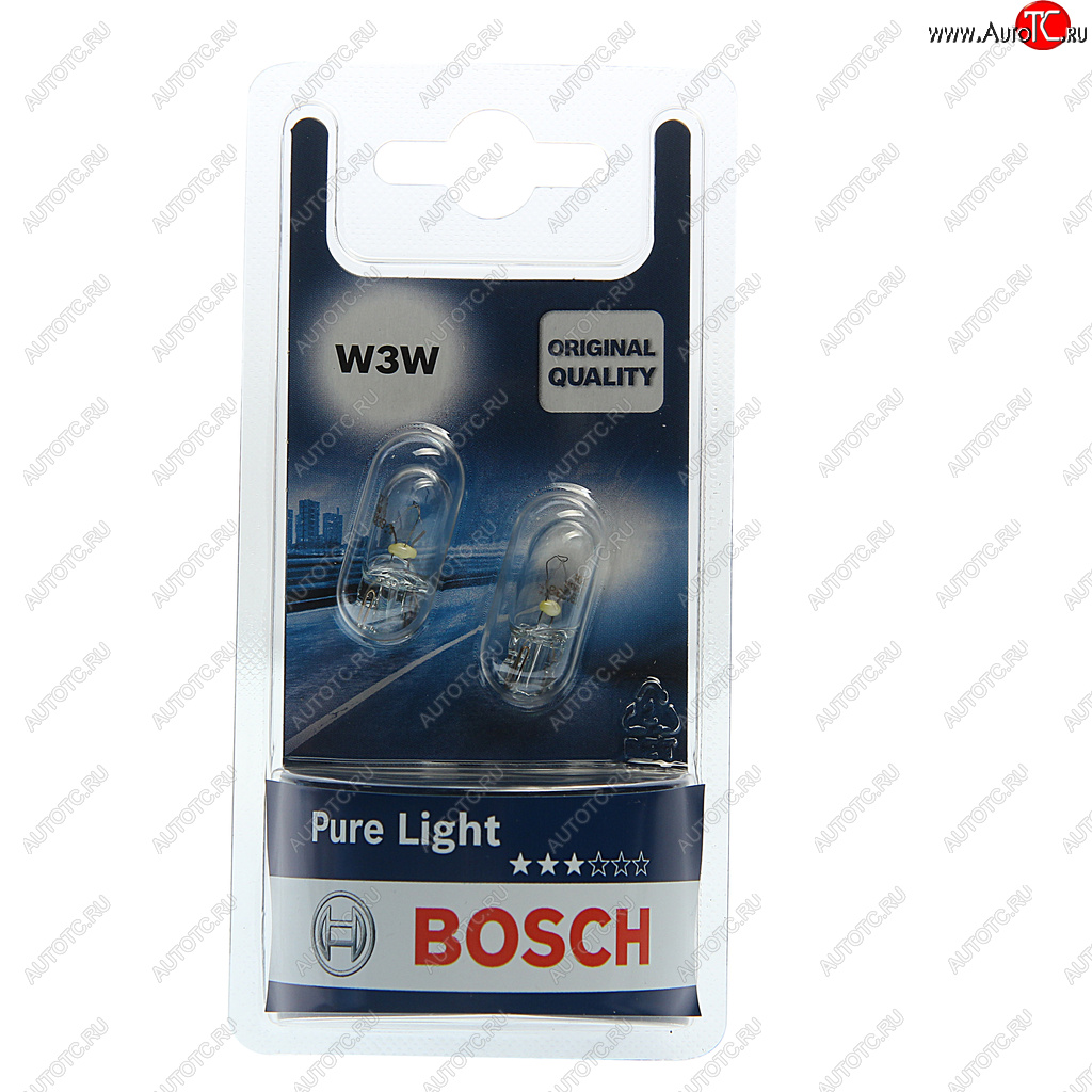 152 р. Лампа 12V W3W W2.1х9.5d блистер (2шт.) Pure Light BOSCH BOSCH 1987301028  с доставкой в г. Керчь