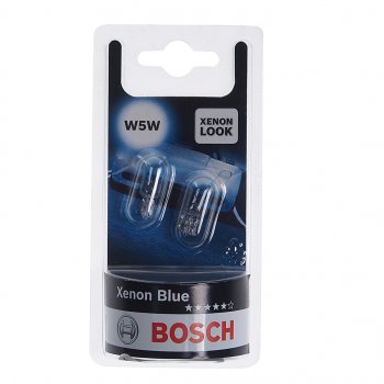 349 р. Лампа 12V W5W T10W W2.1x9.5d блистер (2шт.) Xenon Blue BOSCH BOSCH 1987301033  с доставкой в г. Керчь. Увеличить фотографию 1