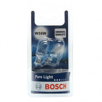 199 р. Лампа 12V W16W W2.1x9.5d блистер (2шт.) Pure Light BOSCH BOSCH 1987301049  с доставкой в г. Керчь. Увеличить фотографию 1