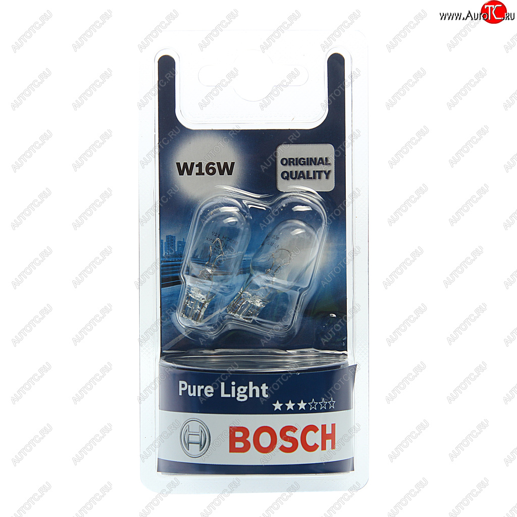 199 р. Лампа 12V W16W W2.1x9.5d блистер (2шт.) Pure Light BOSCH BOSCH 1987301049  с доставкой в г. Керчь