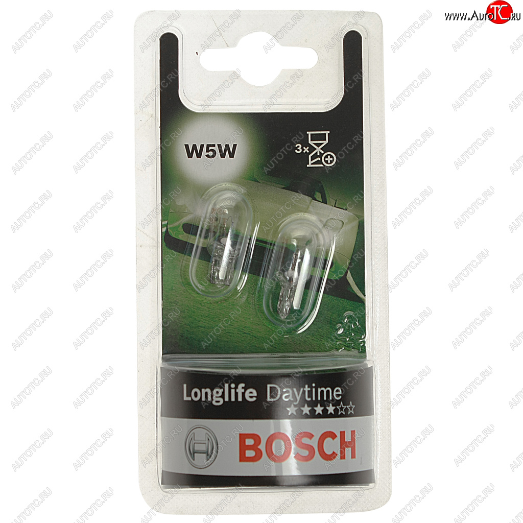 199 р. Лампа 12V W5W T10W W2.1x9.5d блистер (2шт.) Longlife Daytime BOSCH BOSCH 1987301052  с доставкой в г. Керчь