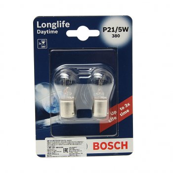 220 р. Лампа 12V P215W BAY15d блистер (2шт.) Longlife Daytime BOSCH BOSCH 1987301055  с доставкой в г. Керчь. Увеличить фотографию 1