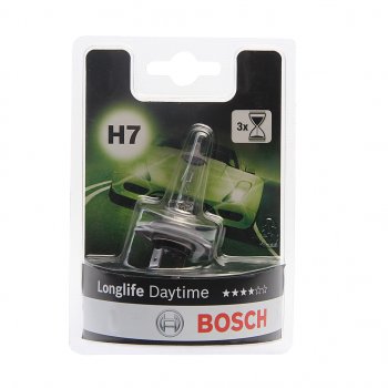 489 р. Лампа 12V H7 55W PX26d +10% блистер (1шт.) Longlife Daytime BOSCH BOSCH 1987301057  с доставкой в г. Керчь. Увеличить фотографию 1