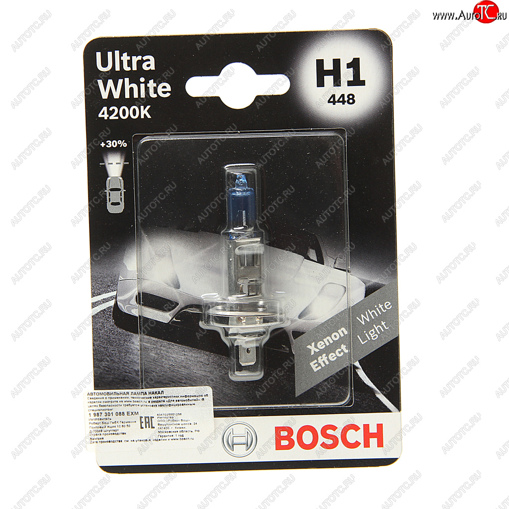 429 р. Лампа 12V H1 55W P14.5s блистер (1шт.) Ultra White BOSCH BOSCH 1987301088  с доставкой в г. Керчь
