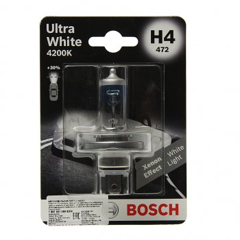 499 р. Лампа 12V H4 6055W P43t блистер (1шт.) Ultra White BOSCH BOSCH 1987301089  с доставкой в г. Керчь. Увеличить фотографию 1