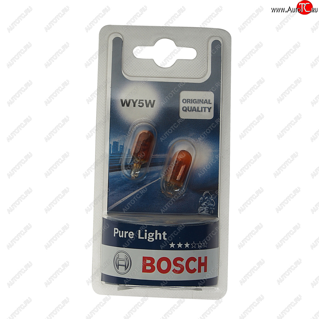 299 р. Лампа 12V WY5W W2.1x9.5d желтая блистер (2шт.) Pure Light BOSCH BOSCH 1987301095  с доставкой в г. Керчь