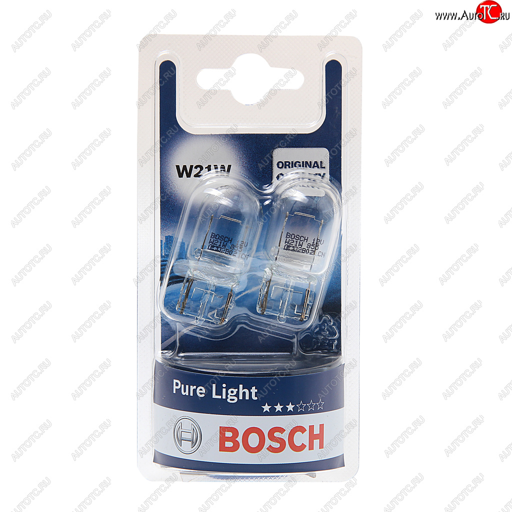 479 р. Лампа 12V W21W W3х16d блистер (2шт.) Pure Light BOSCH BOSCH 1987301096  с доставкой в г. Керчь