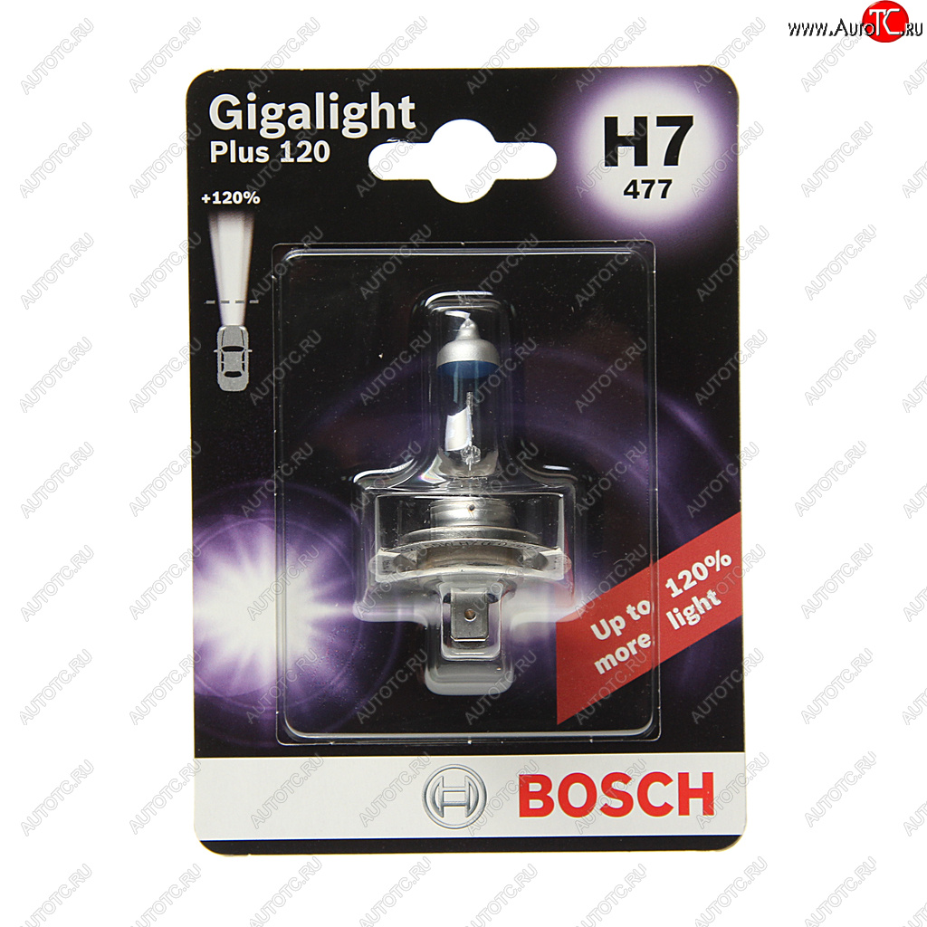 839 р. Лампа 12V H7 55W PX26d +120% блистер (1шт.) Gigalight Plus 120 BOSCH BOSCH 1987301110  с доставкой в г. Керчь