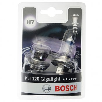 1 379 р. Лампа 12V H7 55W PX26d +120% блистер (2шт.) Gigalight Plus 120 Pure Light BOSCH BOSCH 1987301426  с доставкой в г. Керчь. Увеличить фотографию 1