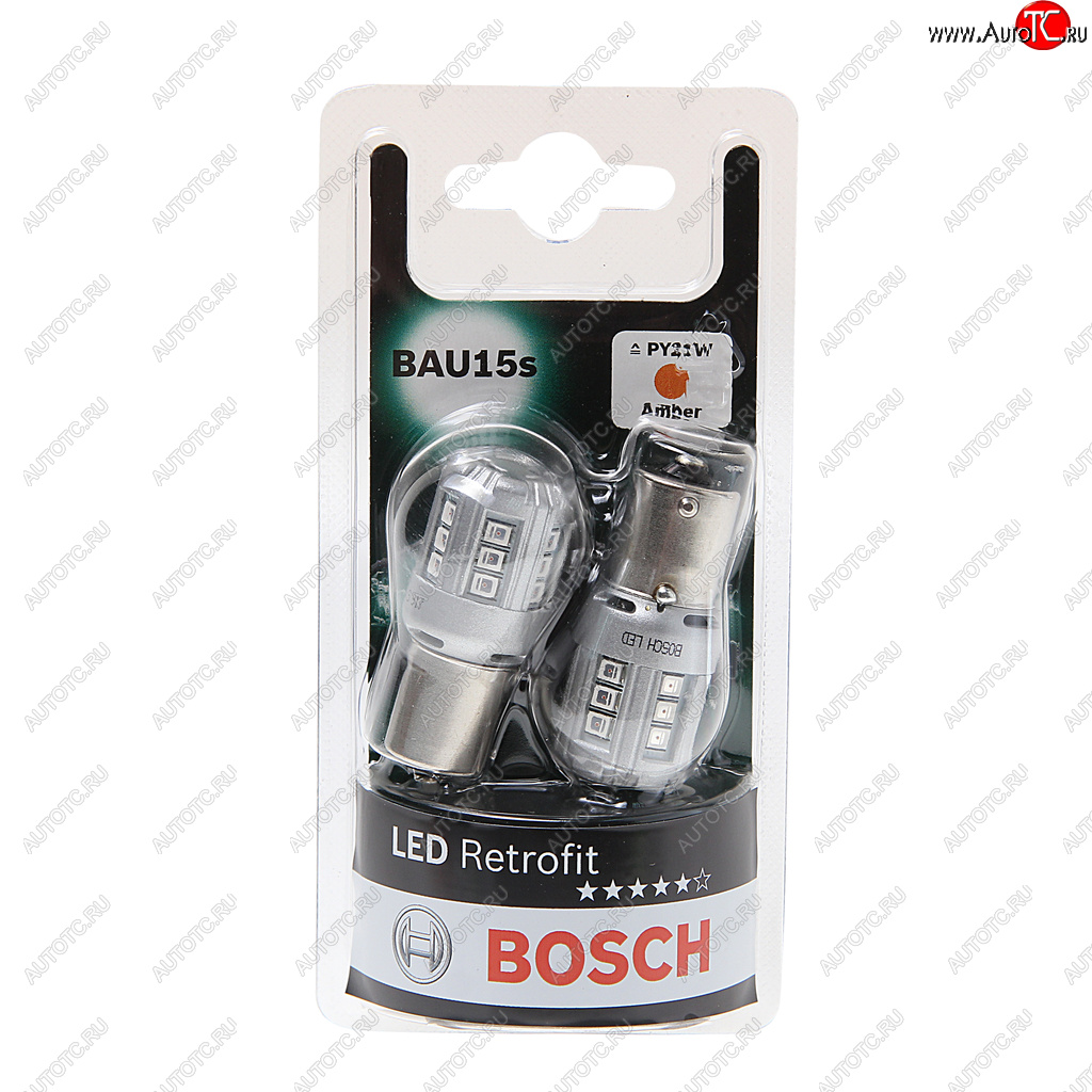 2 399 р. Лампа светодиодная 12V PY21W BAU15s блистер (2шт.) Retrofit BOSCH BOSCH 1987301520  с доставкой в г. Керчь