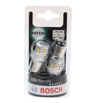 2 189 р. Лампа светодиодная 12V P215W BAY15d 4000K блистер (2шт.) Retrofit BOSCH BOSCH 1987301521  с доставкой в г. Керчь. Увеличить фотографию 1