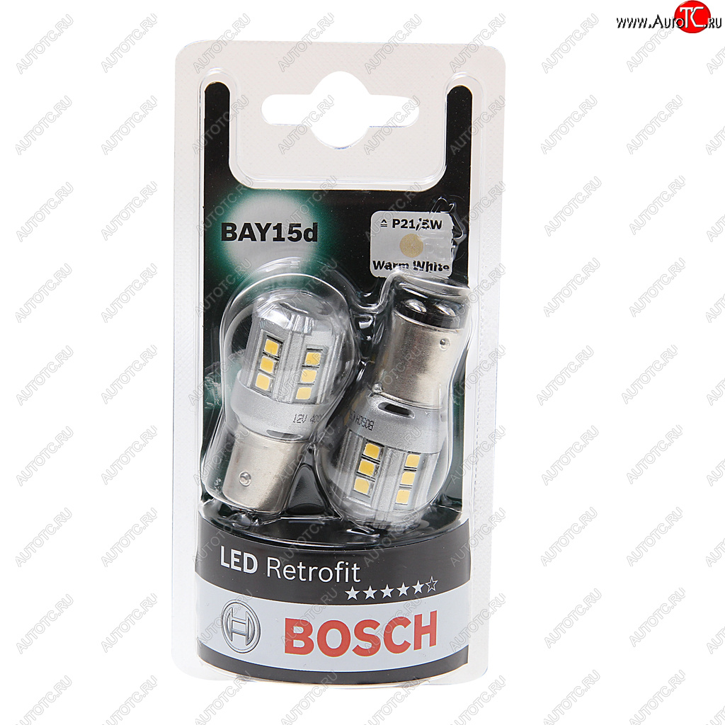 2 189 р. Лампа светодиодная 12V P215W BAY15d 4000K блистер (2шт.) Retrofit BOSCH BOSCH 1987301521  с доставкой в г. Керчь