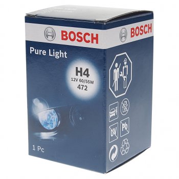 277 р. Лампа 12V H4 6055W P43t Pure Light BOSCH BOSCH 1987302041  с доставкой в г. Керчь. Увеличить фотографию 3