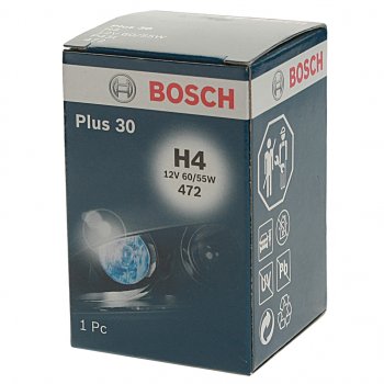 359 р. Лампа 12V H4 6055W P43t-38 +30% Plus 30 BOSCH BOSCH 1987302042  с доставкой в г. Керчь. Увеличить фотографию 2