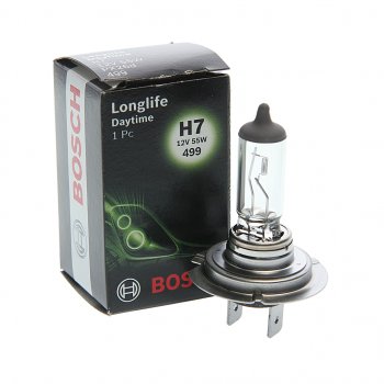 439 р. Лампа 12V H7 55W PX26d Longlife Daytime BOSCH BOSCH 1987302078  с доставкой в г. Керчь. Увеличить фотографию 1