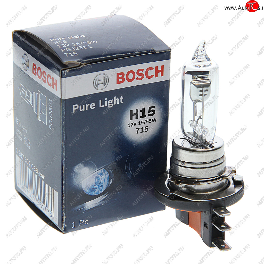 1 379 р. Лампа 12V H15 1555W PGJ23t-1 Pure Light BOSCH BOSCH 1987302088  с доставкой в г. Керчь