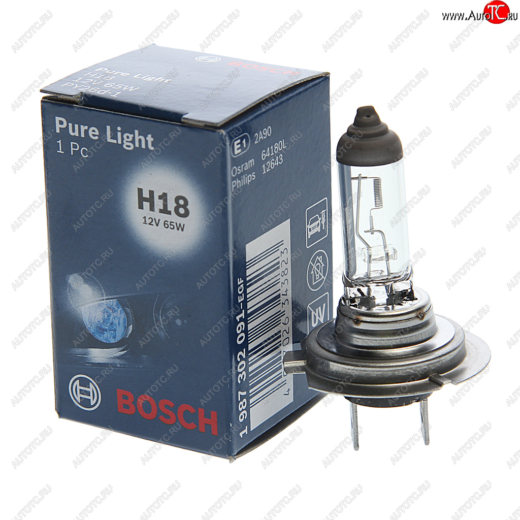 389 р. Лампа 12V H18 65W PY26d-1 Pure Light BOSCH BOSCH 1987302091  с доставкой в г. Керчь