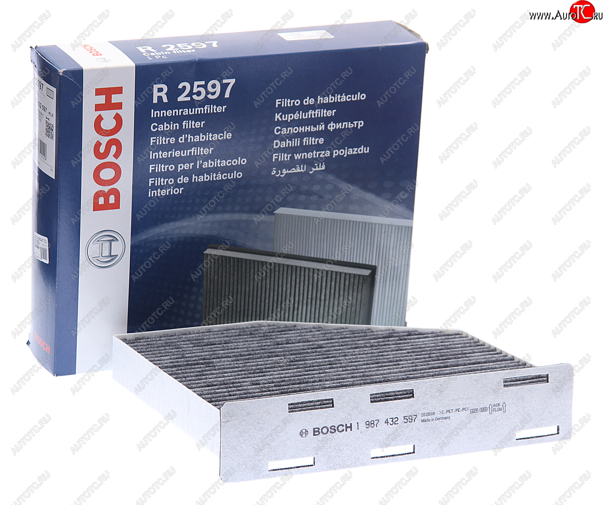 1 149 р. Фильтр воздушный салона VW Golf 5,Passat 6,Jetta 3 AUDI A3 SKODA Octavia (04-) угольный BOSCH BOSCH 1987432597  с доставкой в г. Керчь