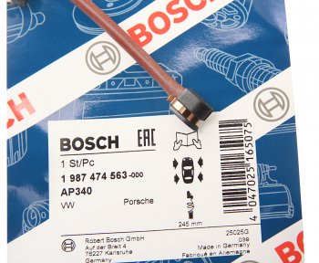 599 р. Датчик износа тормозных колодок VW Touareg AUDI Q7 задний BOSCH BOSCH 1987474563  с доставкой в г. Керчь. Увеличить фотографию 2