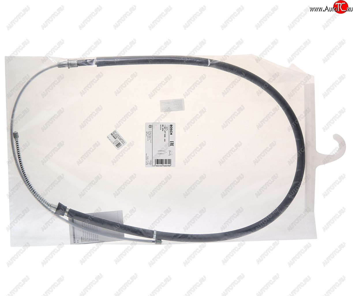 1 229 р. Трос стояночного тормоза VW Polo SEAT Cordoba,Ibiza SKODA Fabia левыйправый BOSCH BOSCH 1987477806  с доставкой в г. Керчь