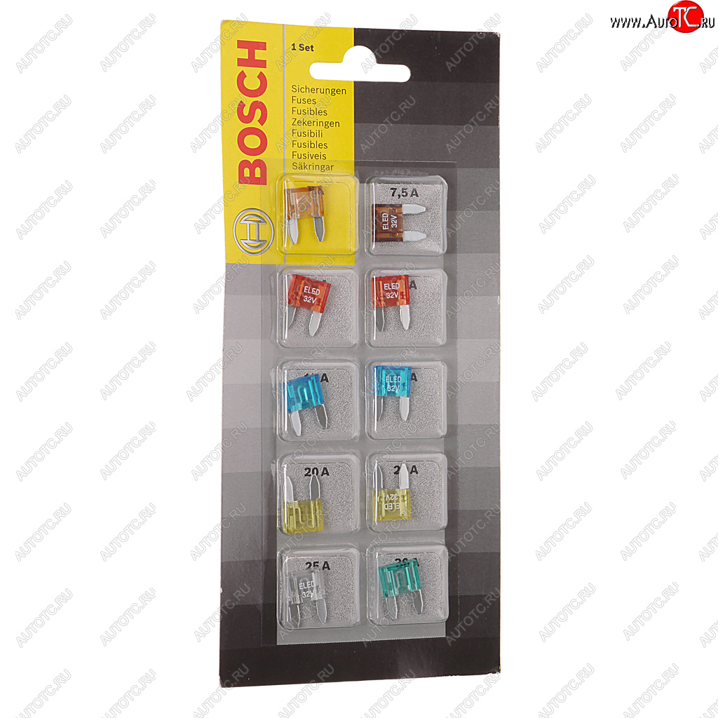 499 р. Предохранитель 5-30А флажковый MINI комплект 10шт. BOSCH BOSCH 1987529038  с доставкой в г. Керчь