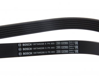 999 р. Ремень приводной поликлиновой 6PK955 HYUNDAI Elantra (06-),i20,i30 KIA Cerato генератора BOSCH BOSCH 1987946298  с доставкой в г. Керчь. Увеличить фотографию 2