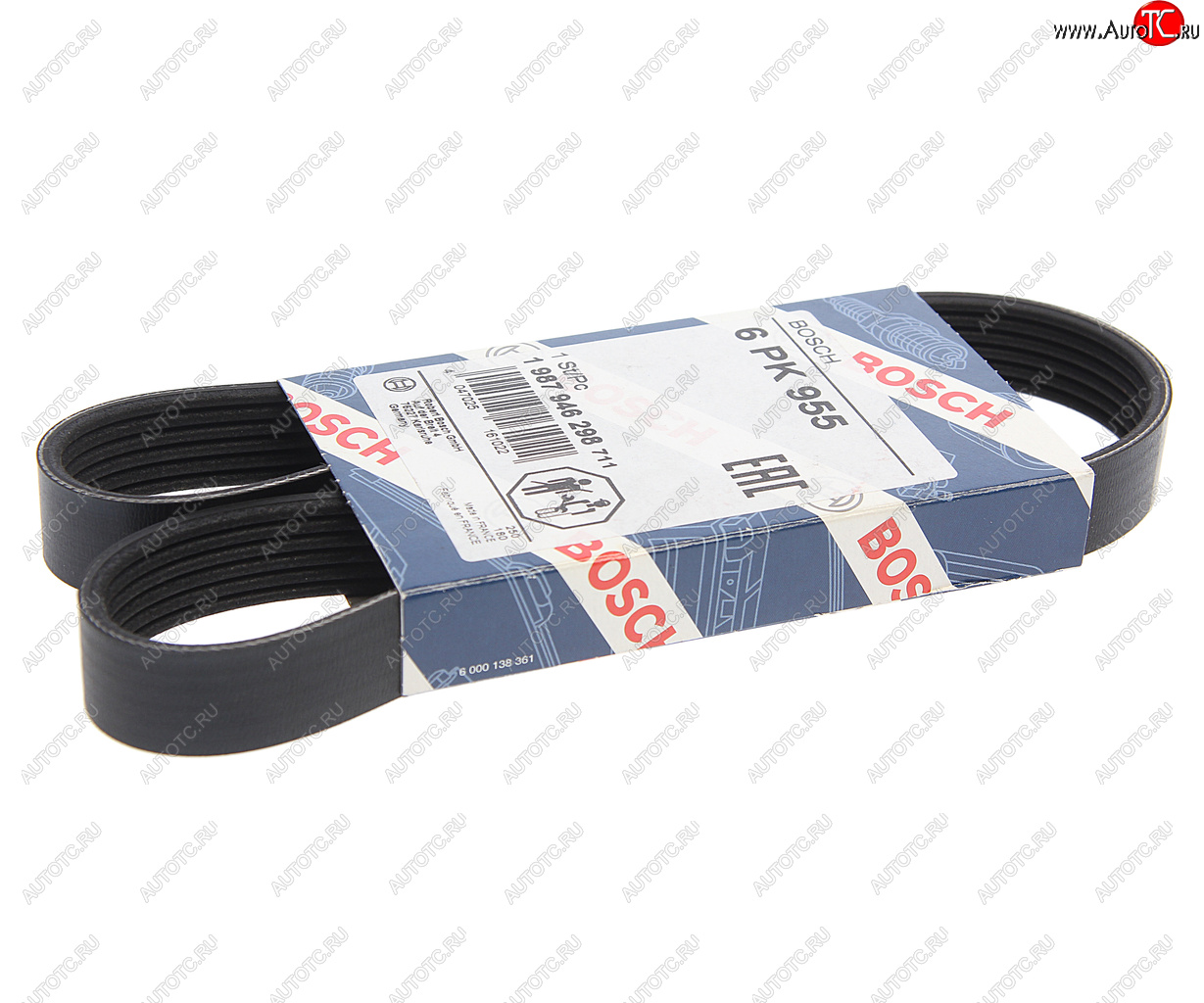 999 р. Ремень приводной поликлиновой 6PK955 HYUNDAI Elantra (06-),i20,i30 KIA Cerato генератора BOSCH BOSCH 1987946298  с доставкой в г. Керчь