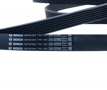 1 899 р. Ремень приводной поликлиновой 7PK1705 HYUNDAI HD35 (17-) дв.D4CB BOSCH BOSCH 1987947044  с доставкой в г. Керчь. Увеличить фотографию 3